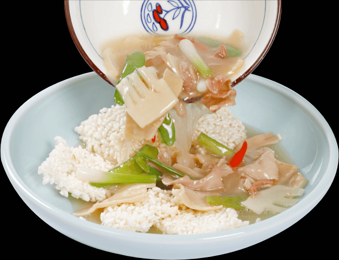 Wok-Simmered Squid with Crispy White Rice Cake 锅巴鱿鱼
