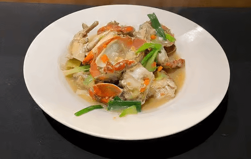 Stir-Fried Blue Crabs with Garlic & Ginger Sauce 姜葱螃蟹