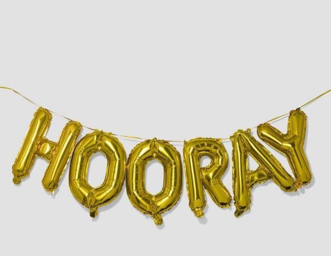 "Hooray" Balloon Banner