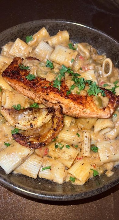 Cajan Salmon & Rasta Pasta