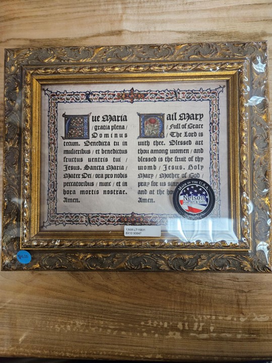 Ave Maria Latin/English 8x10" Gold Frame