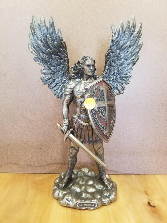 St. Michael, 13.5" Triangle Shield with sword, no Satan