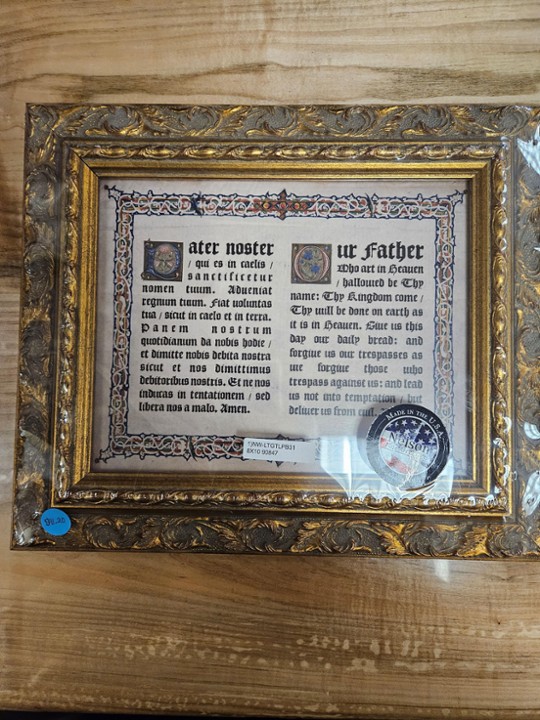 Pater Noster Latin/English 8x10" Gold Frame