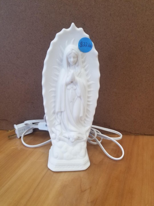 8" Our Lady of Guadalupe, White