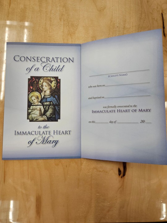 Consecration of a Child to The Virgin Mary Pamphlet