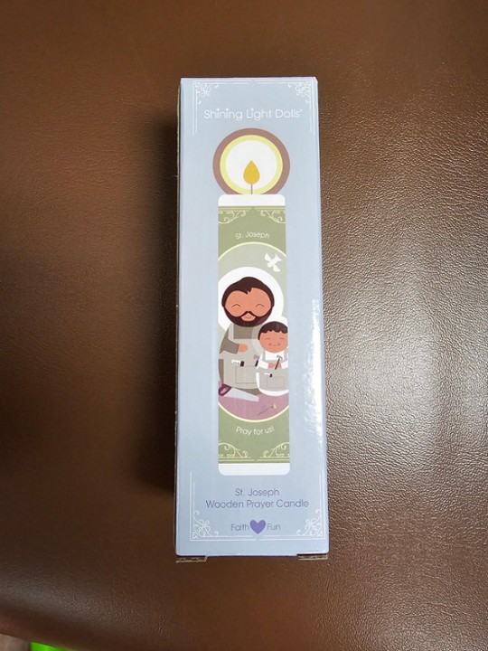 Saint Joseph Wooden Prayer Candle