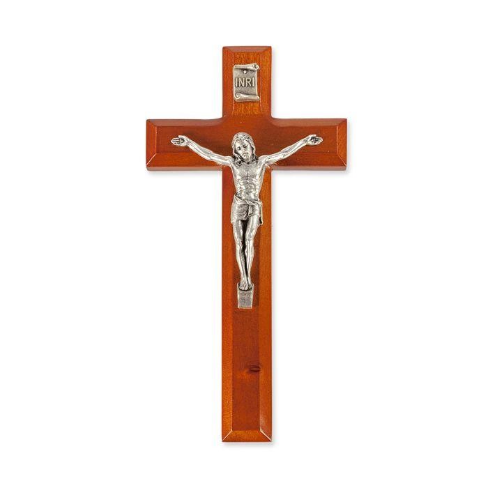 7" Natural Cross with Silver Corpus