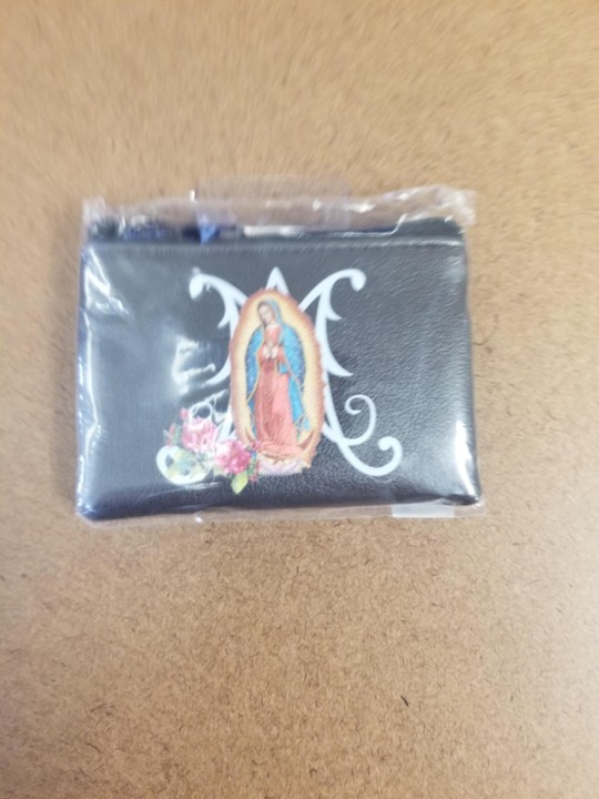 Our Lady of Guadalupe Black Zipper Leatherette