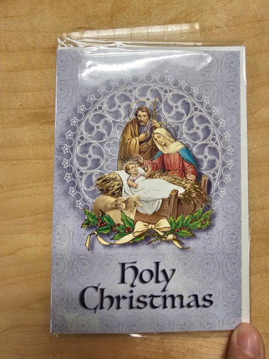 Light Blue Holy Family "Holy Christmas"