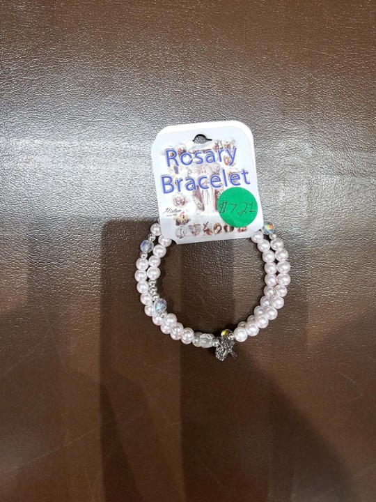 Pink Pearl Spiral Rosary Bracelet