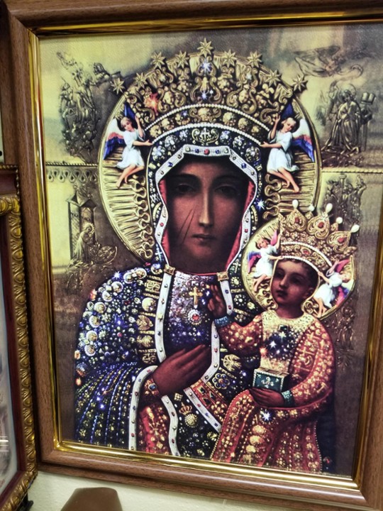 Czestochowa (Black Madonna) 15.5"x19.5" Walnut Frame