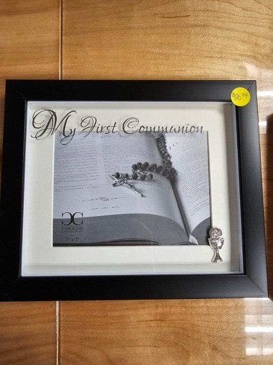 8" Black First Communion Frame for 7x5 picture