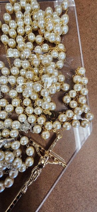 Pearl/Gold Lasso Wedding Rosary