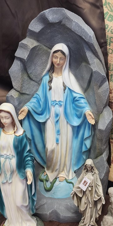 36" Our Lady of Grace with Grotto, In Color