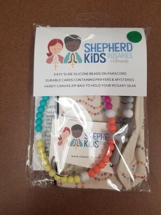 Shepherd Kids Paracord Rosary with Canvas Bag and Prayer Cards