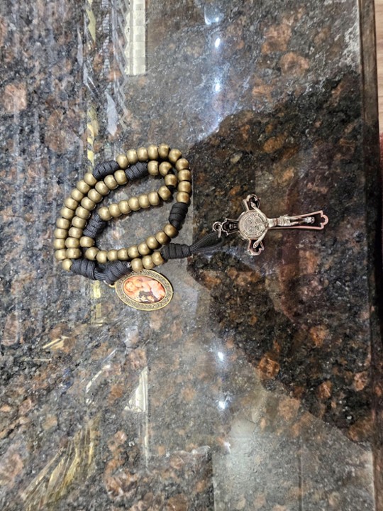 St. Joseph Black with copper metal beads