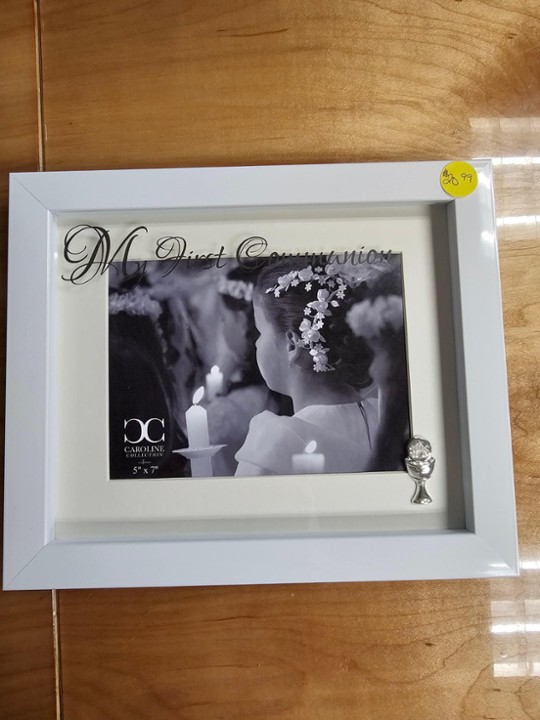 8" First Communion White Frame for 7x5 picture