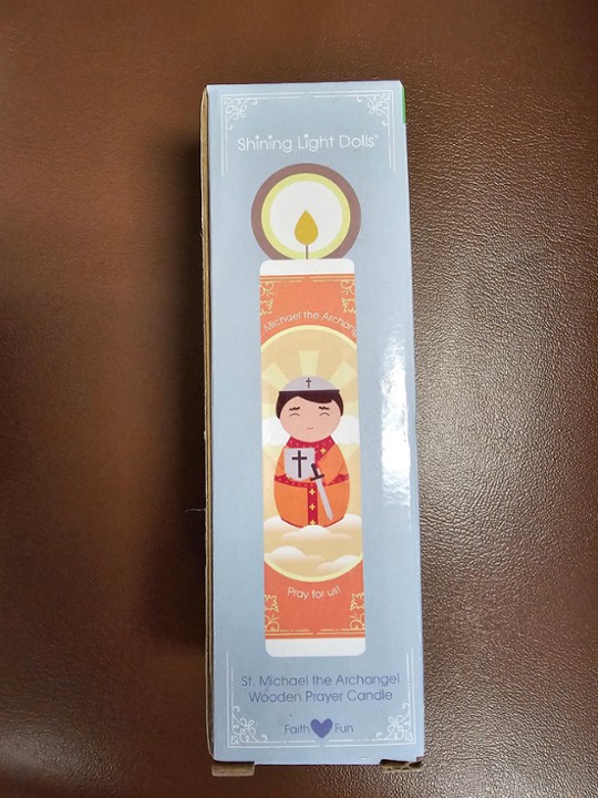 St. Michael Wooden Prayer Candle