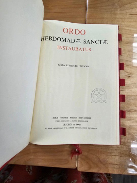 Ordo Hebdomadae Sanctae Instauratus (Holy Week Order)