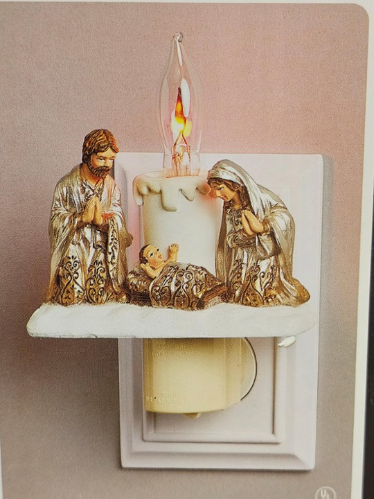 5.5" Holy Family Gold & Silver Night Light