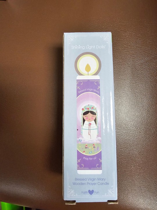 Blessed Virgin Mary Wooden Prayer Candle