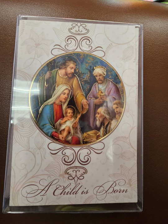 White Holy Family with 3 Kings "A Child is Born" 10 Pack