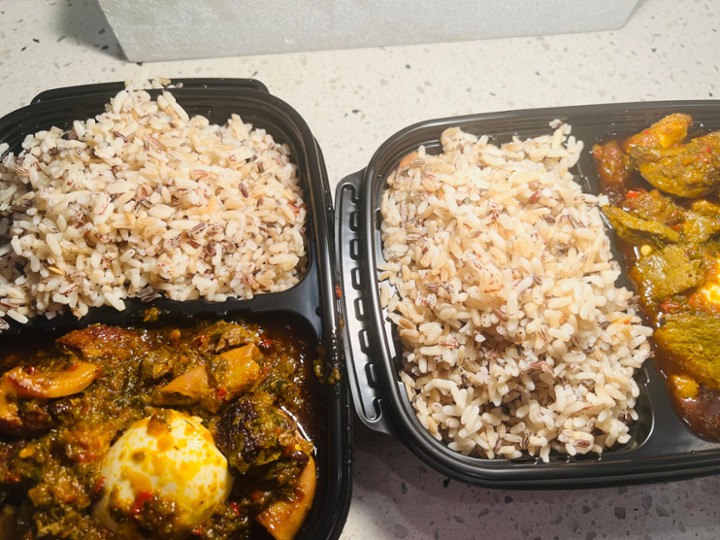 Ofada Stew and White Rice