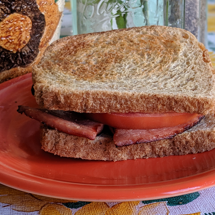 Bologna & Tomato Breakfast Sandwich