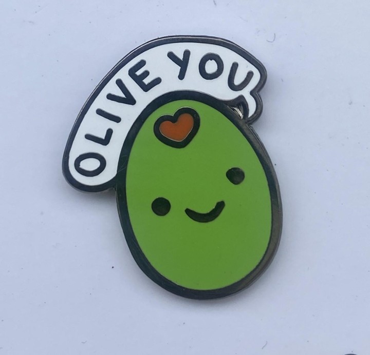 Large Olive You Enamel Pin