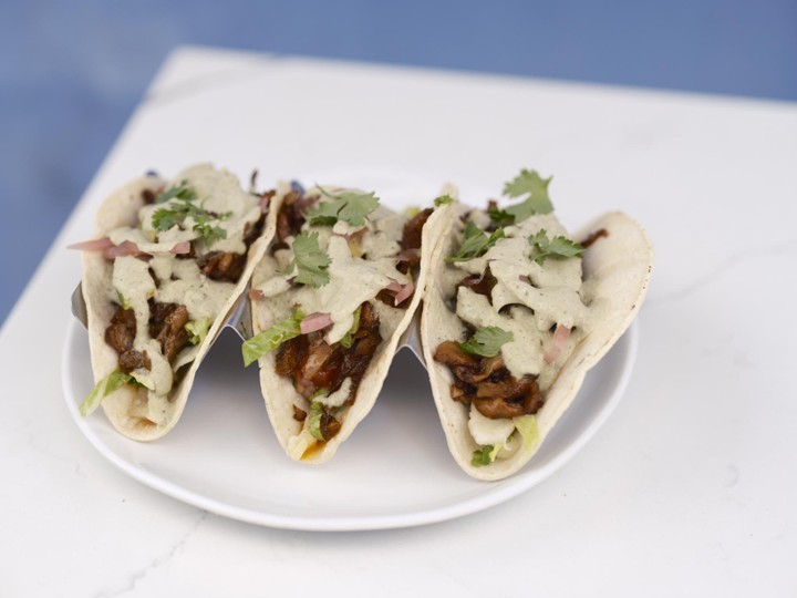 mushroom carnitas tacos