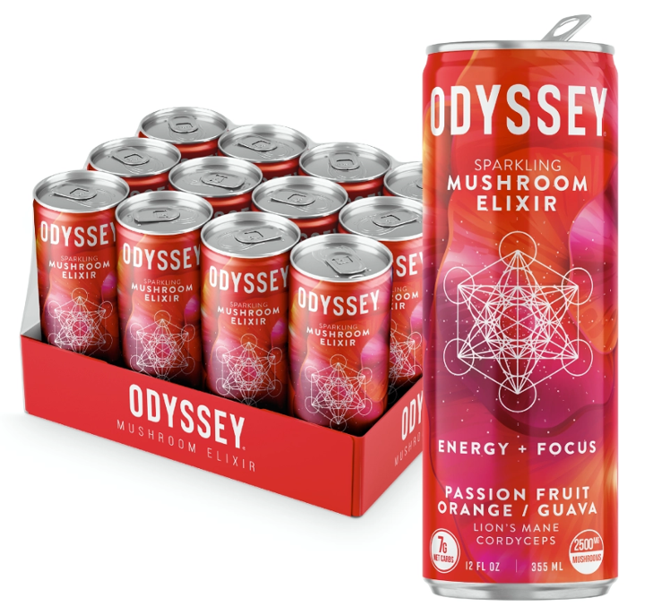 Odyssey Passion Fruit Orange Guava 85mg Sparkling Mushroom Energy