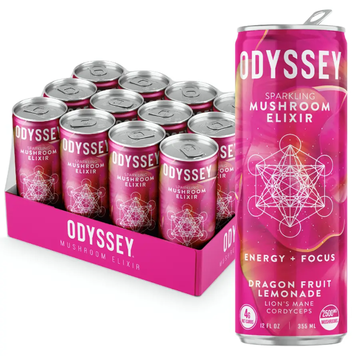 Odyssey Dragon Fruit Lemonade 85mg Sparkling Mushroom Energy