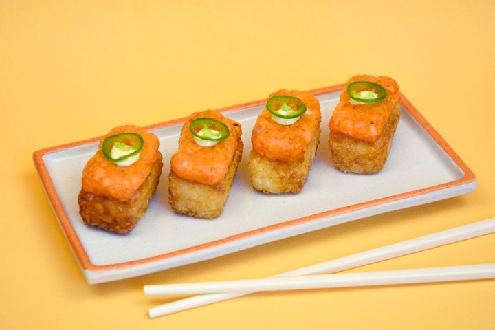 Spicy Yuzu Salmon Crispy Rice