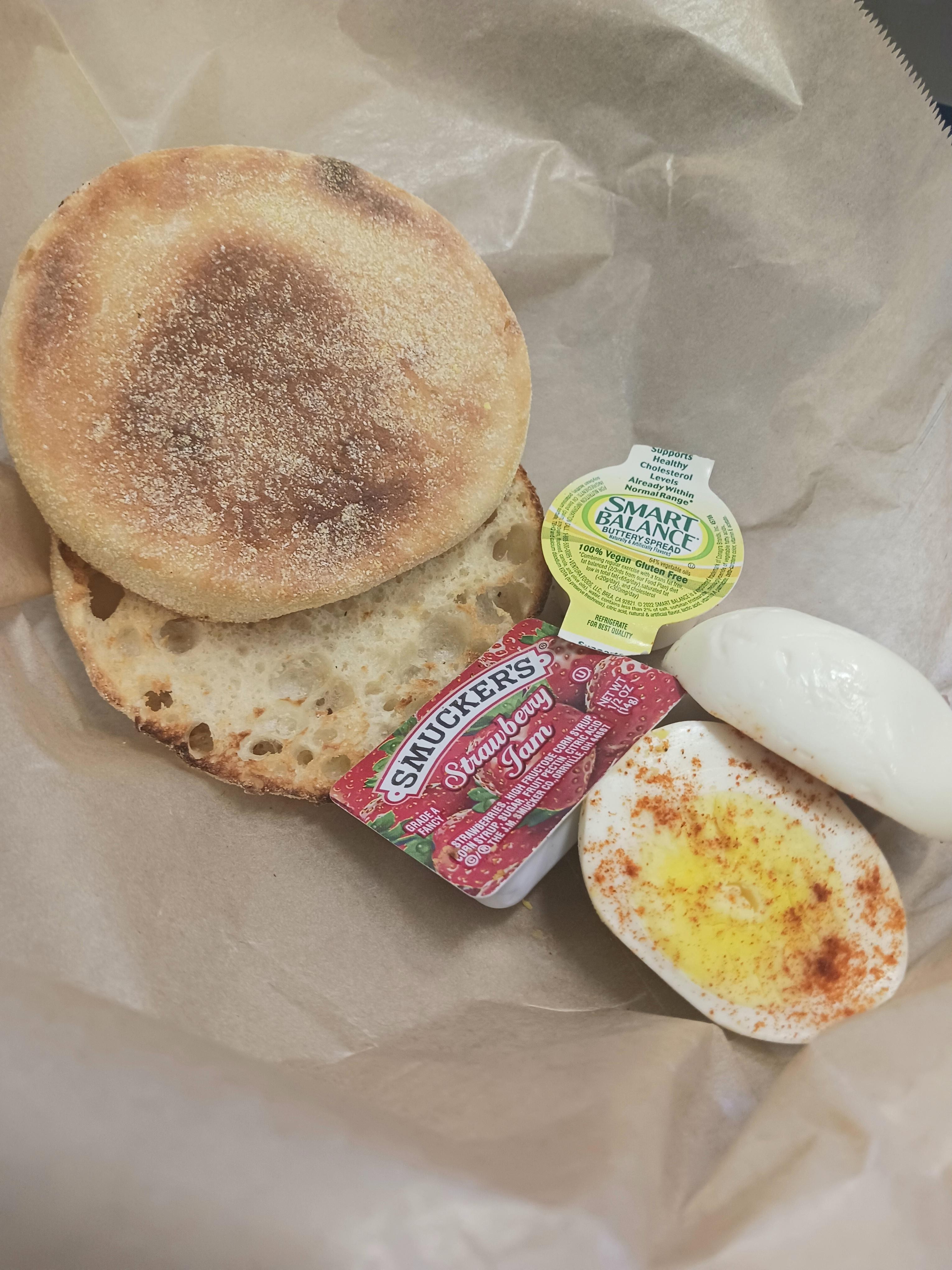 English Muffin with Hard Boiled Egg