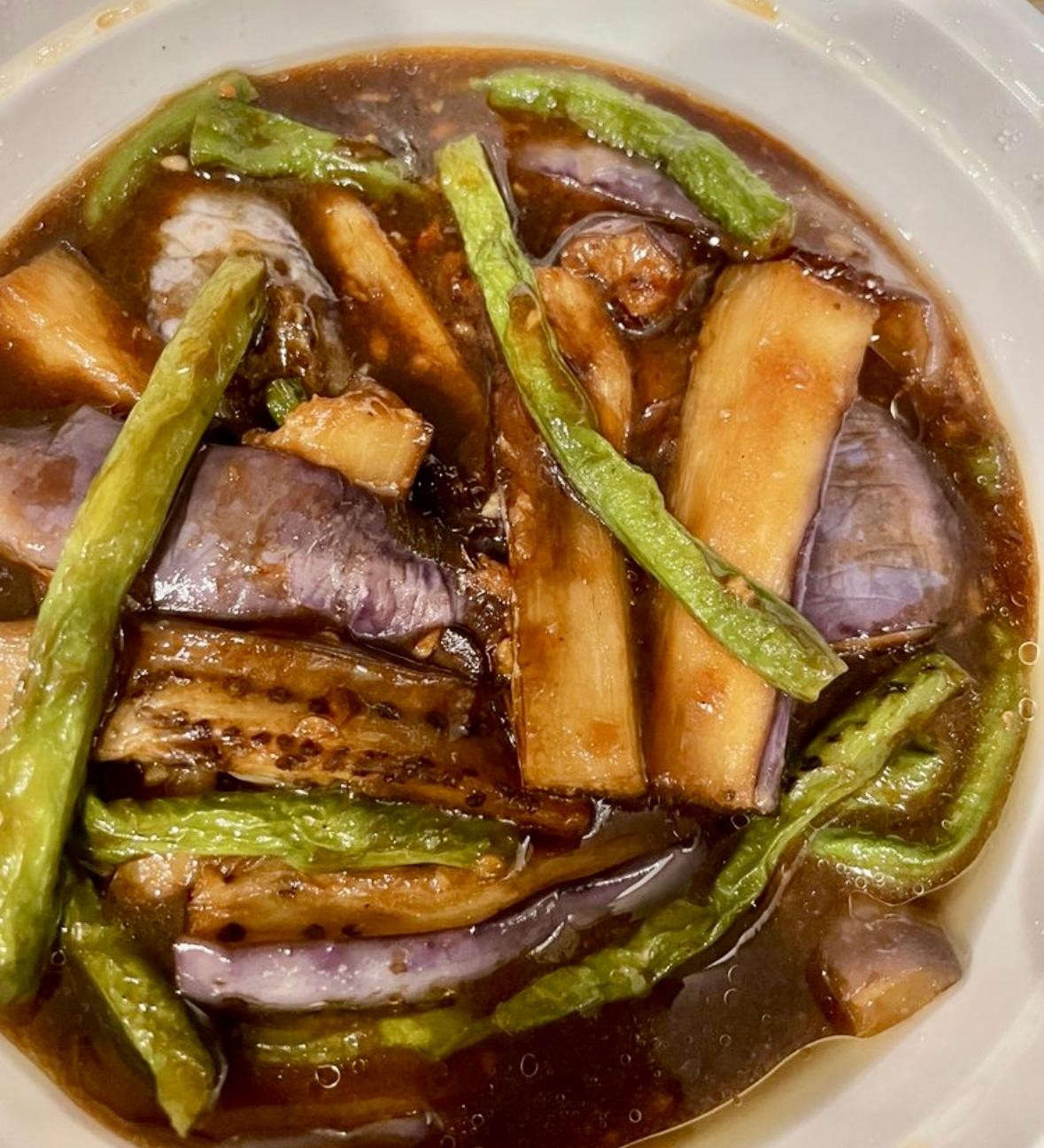 Sautéed Eggplant with Long Beans 豇豆烩茄条