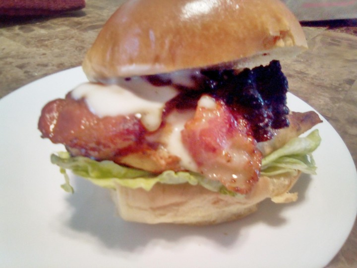 Maple bacon ranch marinated chicken sandwich