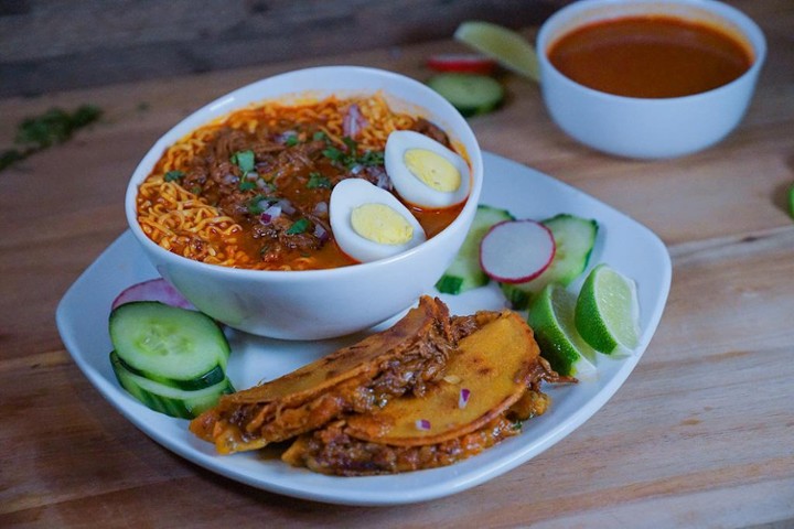 BIRRIA RAMEN SOUP PLATTER (16.0z)