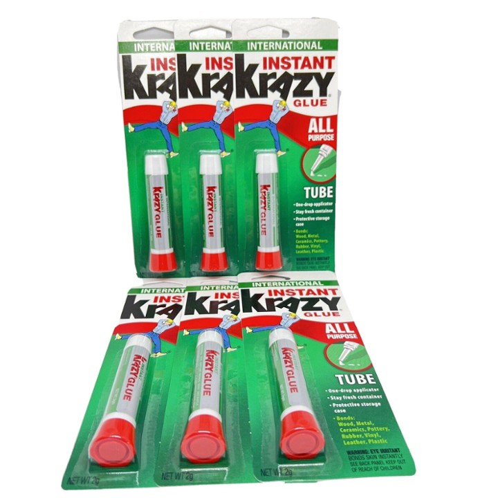 Krazy Glue International Instant Crazy Super All Purpose Tube 2 Gram 6 Tubes