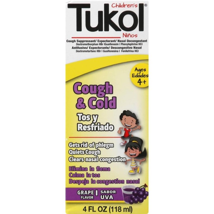 Tukol Children's Cough & Cold Syrup Grape - 4.0 Oz