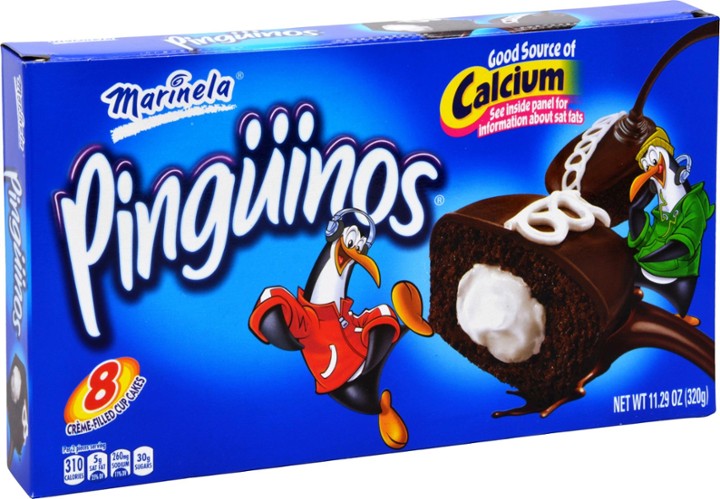Marinela Pingüinos Chocolate Crème Filled Cupcakes  8 Count  11.28 Oz Box