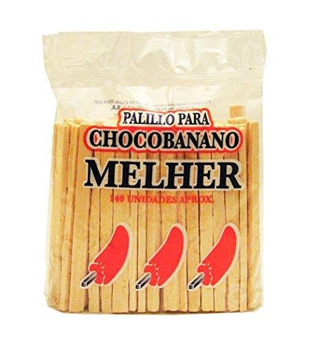 Melher Wood Sticks 140 Units - Palitos Para Chocobanano (Pack of 1)