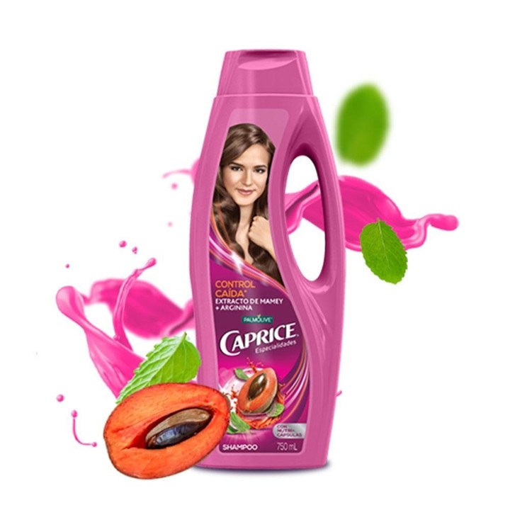 Shampoo Caprice Control Caída Extracto De Mamey + Arginina 750 Ml