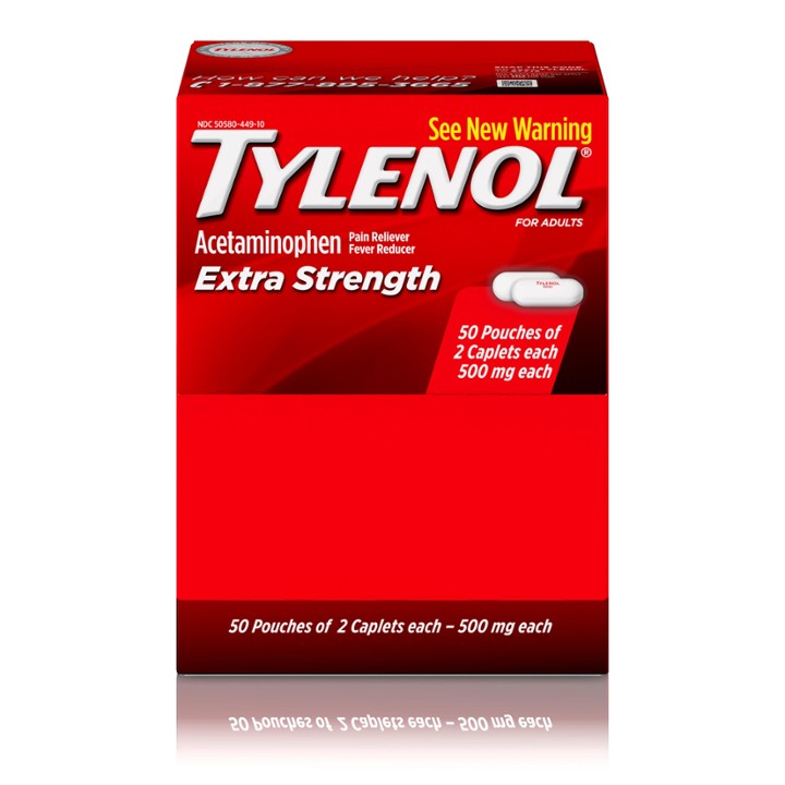 TYLENOL Extra Strength Caplets with Acetaminophen - 2.0 Ea X 50 Pack