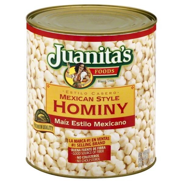 Juanita’s Foods Mexican Style Hominy  110 Oz  Can