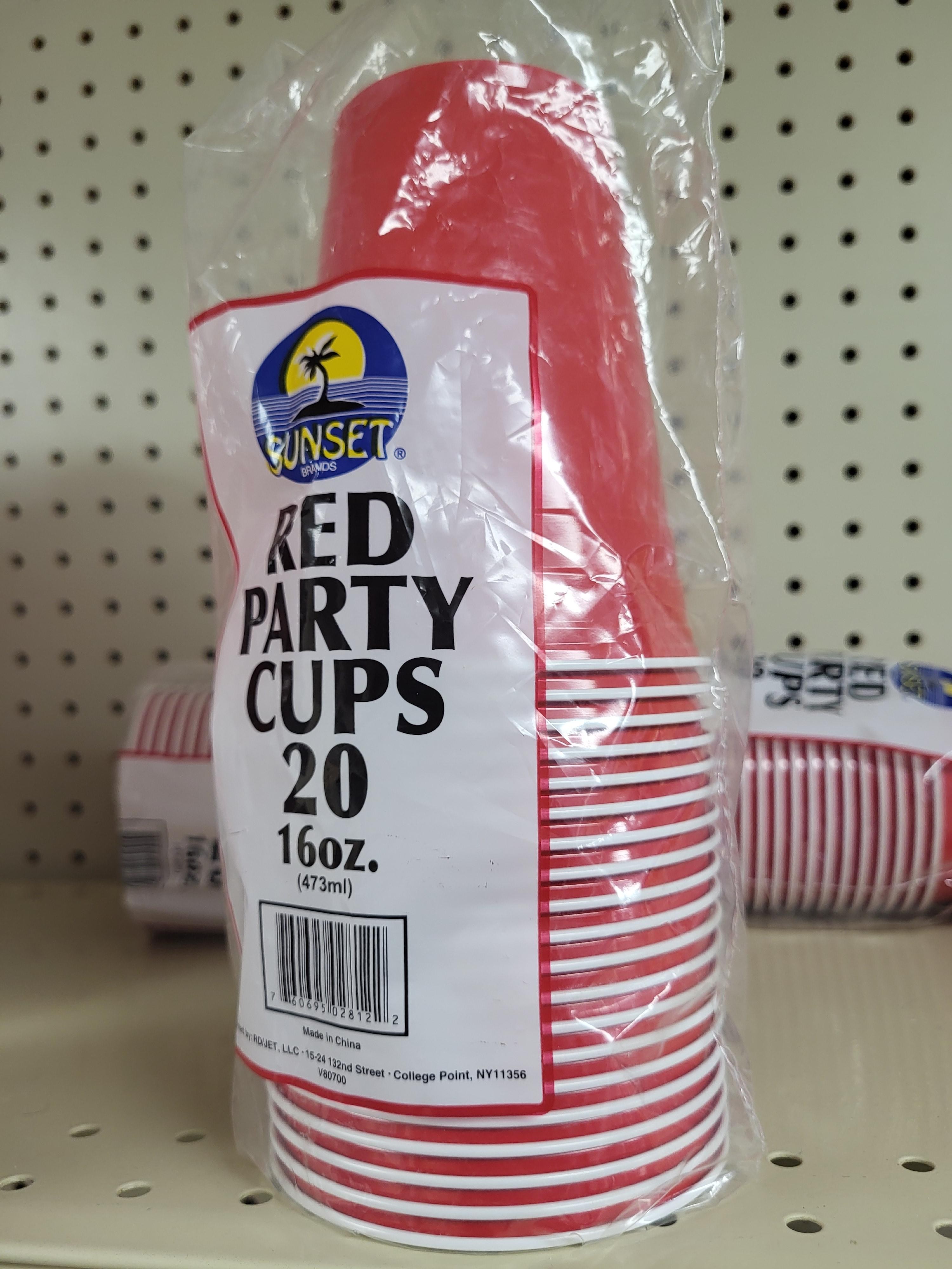 Sunset Red Party Cups 16 Oz