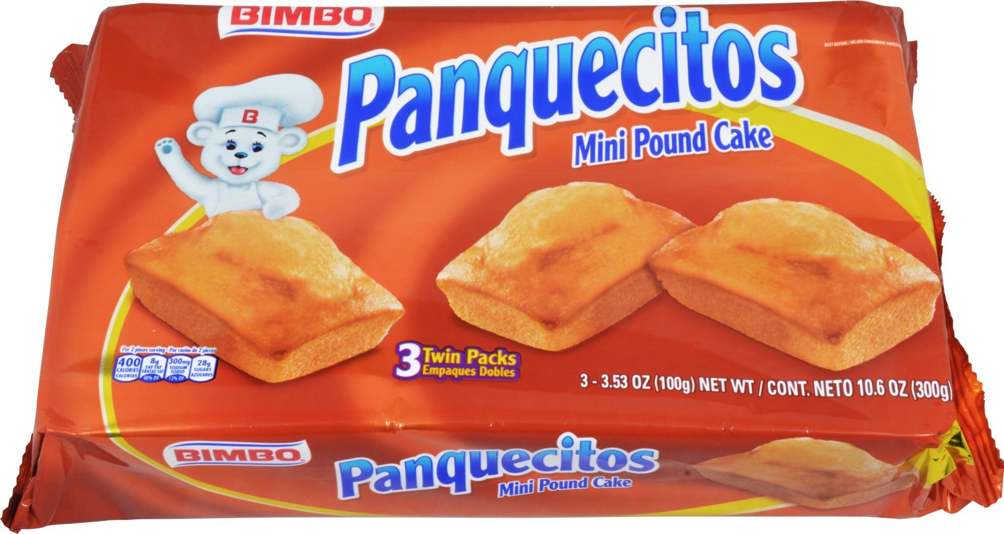 Bimbo Panquecitos Mini Pound Cakes Twin Packs  3 Count  3 Oz Bag
