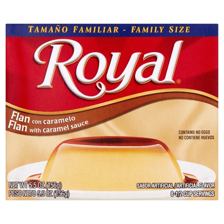 Royal Flan with Caramel Sauce Mix  Family Size  5.5 Oz Cardboard Box