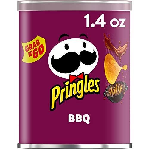 Pringles Potato Crisps Chips, Lunch Snacks, Office and Kids Snacks, Grab N' Go, BBQ, 1.4oz Can (1 Can)