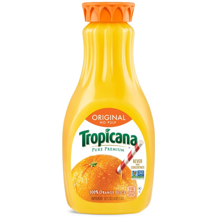 Tropicana 100% Juice, Original, Orange, No Pulp - 52.0 Oz