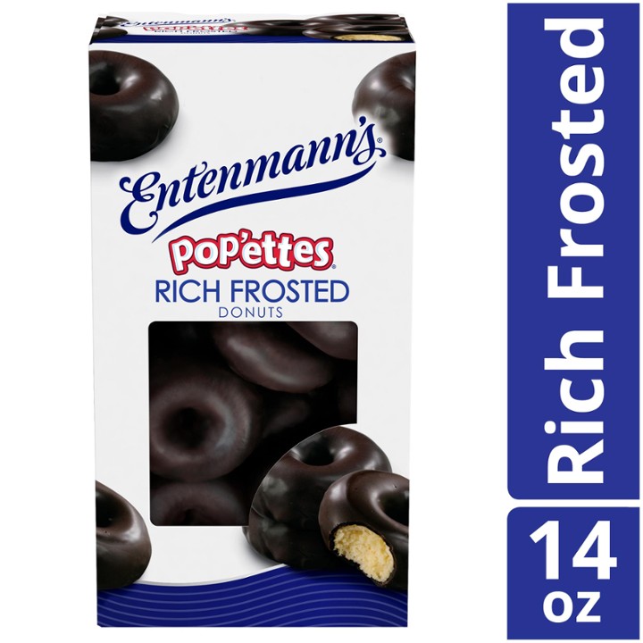 Entenmann's Rich Frosted Chocolate Donut Pop'ettes, 14 Oz
